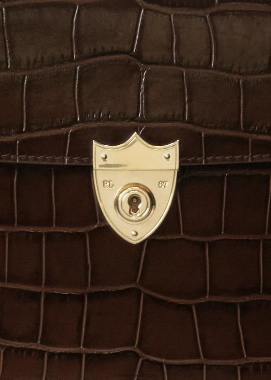 Ralph Lauren naised alligaatori hari ümbriku sidur PR0V5254 tumepruun