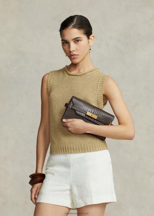 Ralph Lauren naised polo id croc-reljeefne sidur PR0V5181 šokolaadi