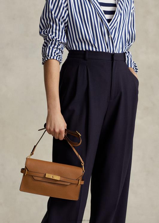 Ralph Lauren naised polo id nahast ristkorpuse sidur PR0V5183 tan