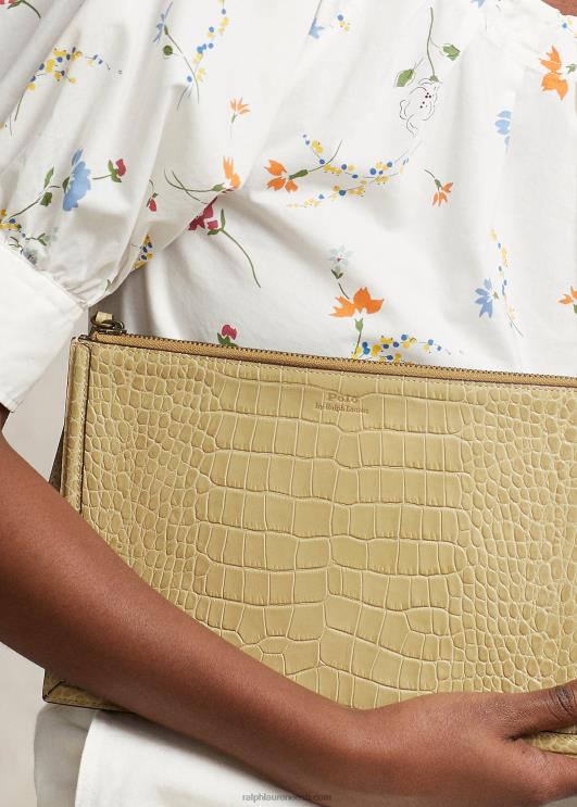 Ralph Lauren naised reljeefne nahast ümbriku sidur PR0V5238 liiv