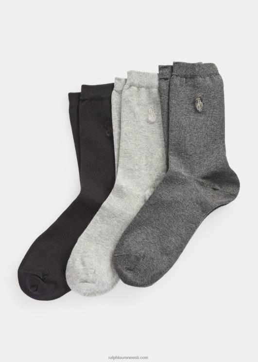 Ralph Lauren naised crew sokk 3-pakk PR0V5520 süsi