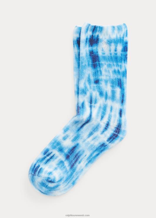 Ralph Lauren naised lipsuvärvi motiiviga crew sokid PR0V5561 valge/sinine