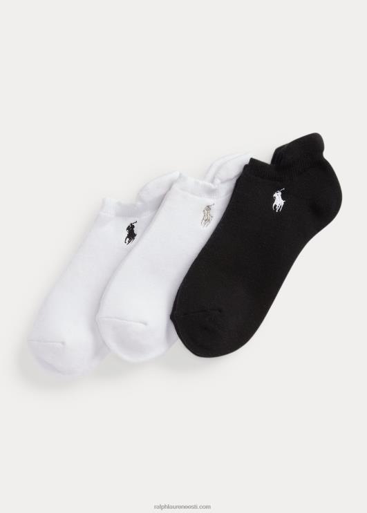 Ralph Lauren naised polsterdatud pahkluu sokk 3-pakk PR0V5495 must