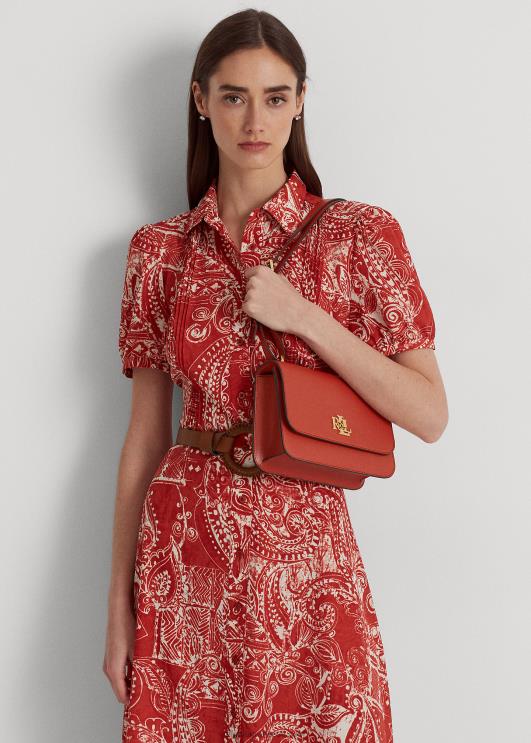 Ralph Lauren naised nahast keskmine sophee kott PR0V5379 punane päikesekivi