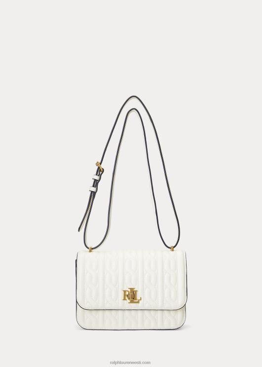 Ralph Lauren naised tepitud nappa nahast keskmine sophee kott PR0V5380 vanilje/rafineeritud merevägi