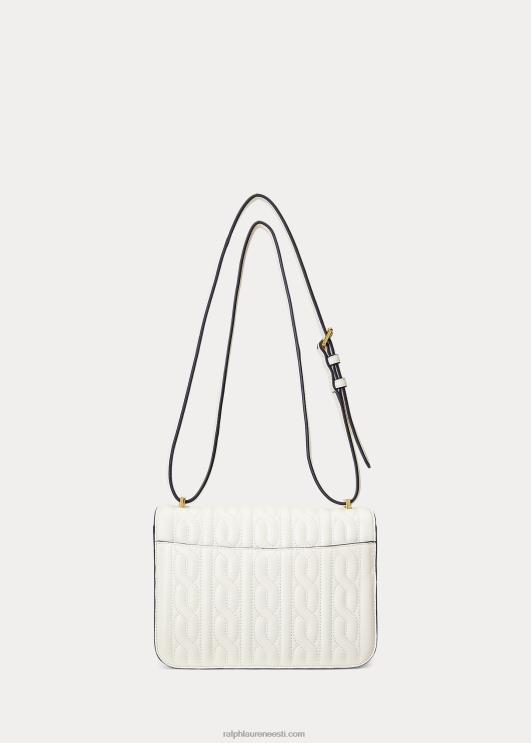 Ralph Lauren naised tepitud nappa nahast keskmine sophee kott PR0V5380 vanilje/rafineeritud merevägi