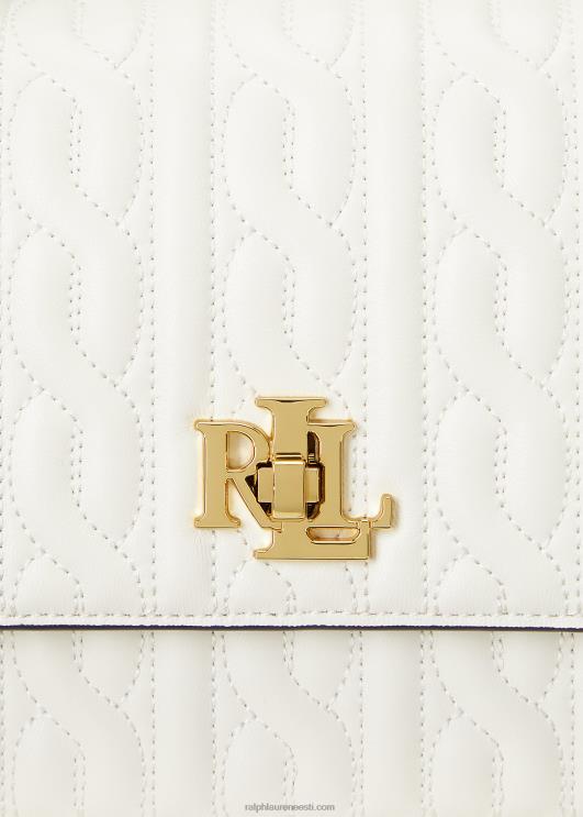 Ralph Lauren naised tepitud nappa nahast keskmine sophee kott PR0V5380 vanilje/rafineeritud merevägi