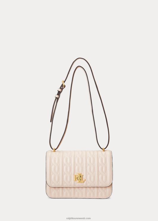 Ralph Lauren naised tepitud nappa nahast keskmine sophee kott PR0V5381 heleroosa/vanilje