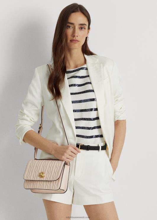 Ralph Lauren naised tepitud nappa nahast keskmine sophee kott PR0V5381 heleroosa/vanilje