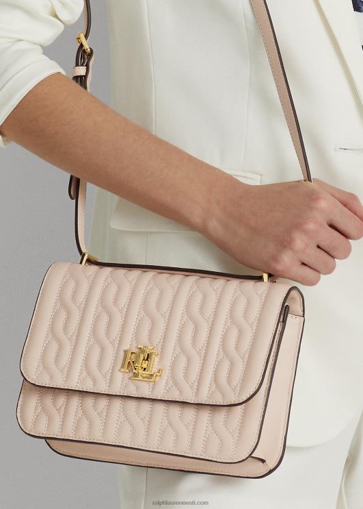 Ralph Lauren naised tepitud nappa nahast keskmine sophee kott PR0V5381 heleroosa/vanilje