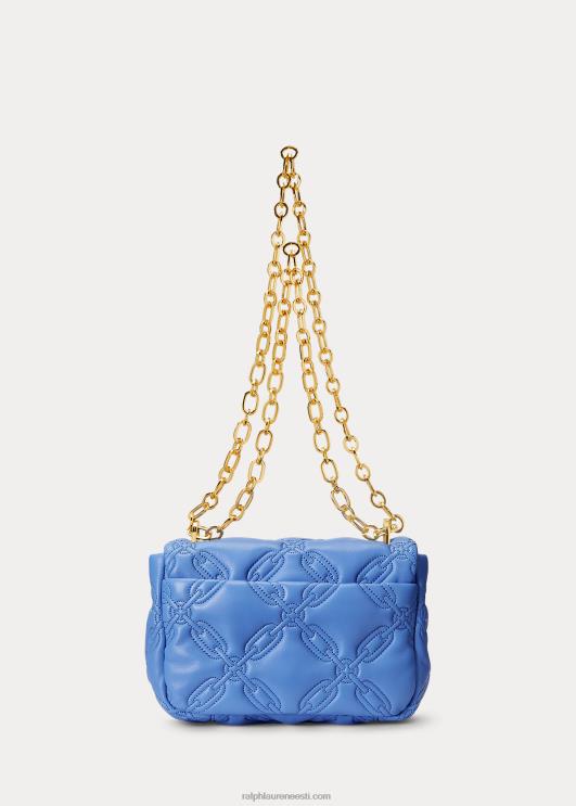 Ralph Lauren naised tepitud nappa nahast keskmine sophee kott PR0V5448 Uus-Inglismaa sinine