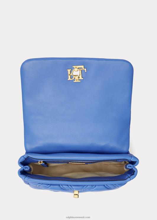 Ralph Lauren naised tepitud nappa nahast keskmine sophee kott PR0V5448 Uus-Inglismaa sinine
