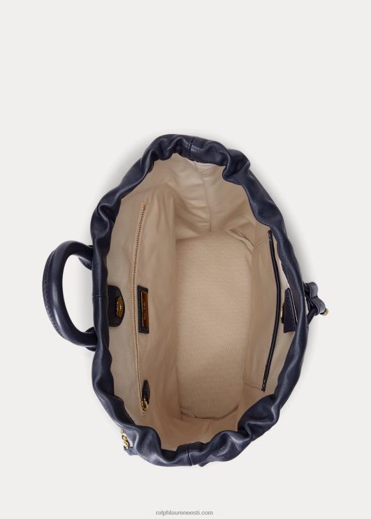 Ralph Lauren naised nappa nahast keskmine izzie seljakott PR0V5461 rafineeritud merevägi