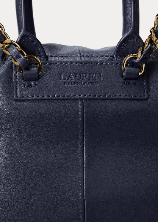 Ralph Lauren naised nappa nahast keskmine izzie seljakott PR0V5461 rafineeritud merevägi