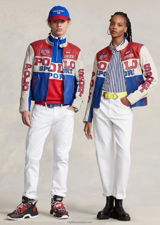 Ralph Lauren unisex polo sport nahast cafe võidusõitja jope PR0V1113 safiir täht multi