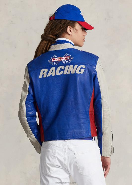 Ralph Lauren unisex polo sport nahast cafe võidusõitja jope PR0V1113 safiir täht multi