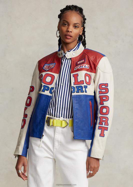 Ralph Lauren unisex polo sport nahast cafe võidusõitja jope PR0V1113 safiir täht multi