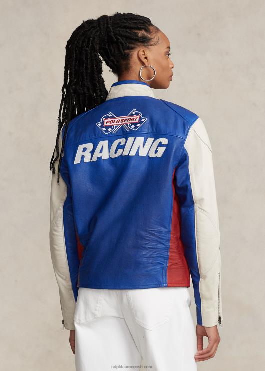 Ralph Lauren unisex polo sport nahast cafe võidusõitja jope PR0V1113 safiir täht multi