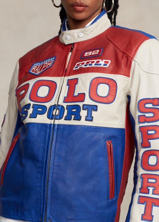 Ralph Lauren unisex polo sport nahast cafe võidusõitja jope PR0V1113 safiir täht multi