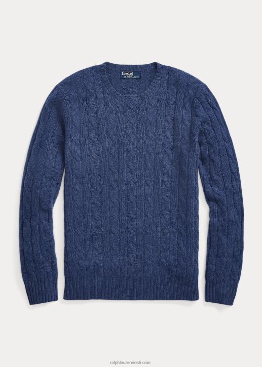 Ralph Lauren unisex ikooniline kaabliga kootud kašmiirkampsun PR0V3392 rustikaalne mereväe kanarbik
