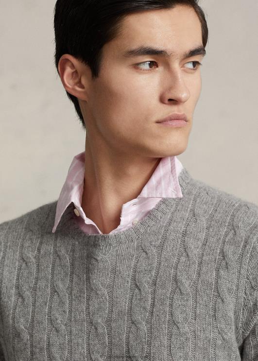 Ralph Lauren unisex ikooniline kaabliga kootud kašmiirkampsun PR0V3395 kollakashall kanarbik