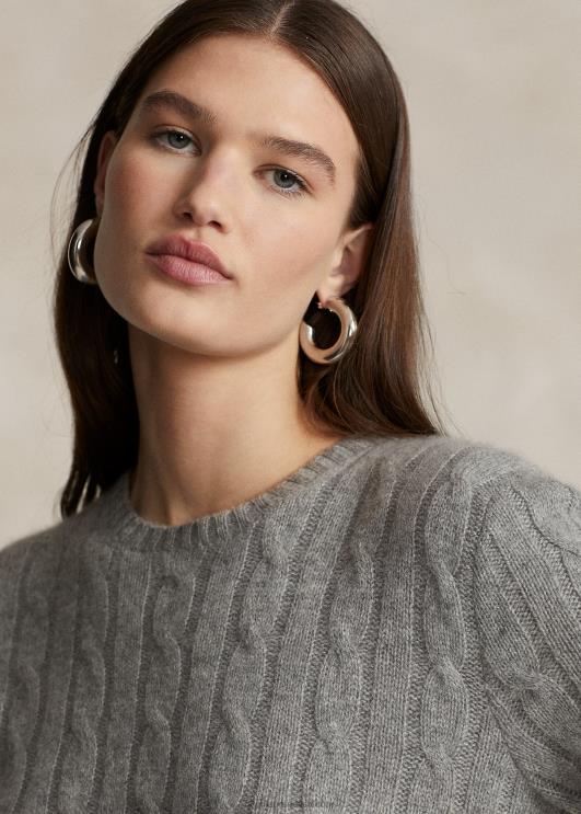 Ralph Lauren unisex ikooniline kaabliga kootud kašmiirkampsun PR0V3395 kollakashall kanarbik