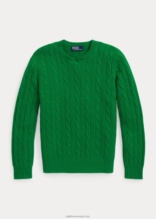Ralph Lauren unisex ikooniline kaabliga kootud kašmiirkampsun PR0V3396 charlie roheline