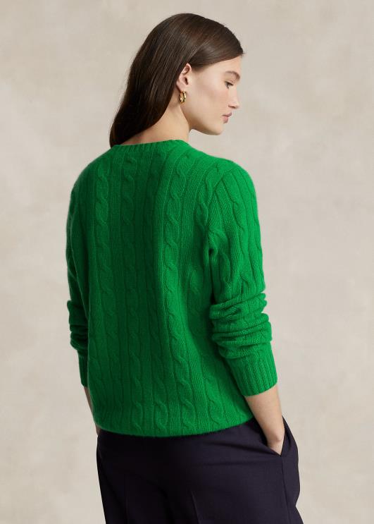 Ralph Lauren unisex ikooniline kaabliga kootud kašmiirkampsun PR0V3396 charlie roheline