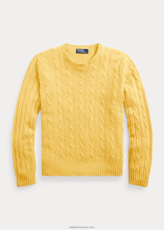 Ralph Lauren unisex ikooniline kaabliga kootud kašmiirkampsun PR0V3397 kollaseks langeda