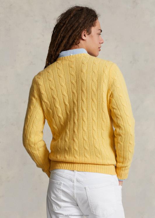 Ralph Lauren unisex ikooniline kaabliga kootud kašmiirkampsun PR0V3397 kollaseks langeda