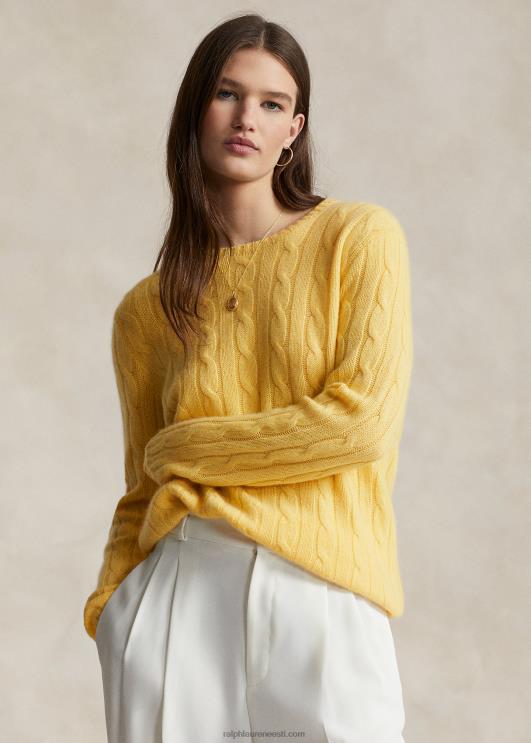 Ralph Lauren unisex ikooniline kaabliga kootud kašmiirkampsun PR0V3397 kollaseks langeda