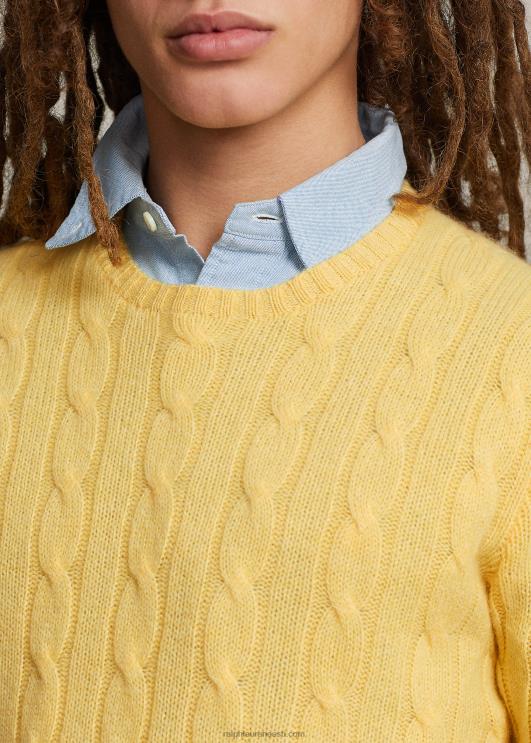 Ralph Lauren unisex ikooniline kaabliga kootud kašmiirkampsun PR0V3397 kollaseks langeda