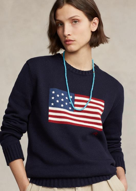 Ralph Lauren unisex ikooniline lipuga kampsun PR0V3428 merevägi