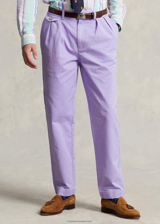 Ralph Lauren unisex whitman lõdvestunud istuvusega plisseeritud chino püksid PR0V88 taeva lavendel