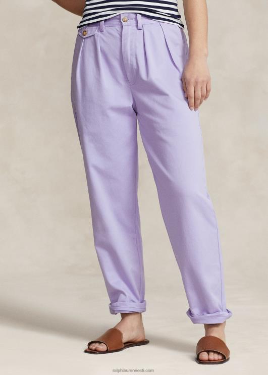 Ralph Lauren unisex whitman lõdvestunud istuvusega plisseeritud chino püksid PR0V88 taeva lavendel