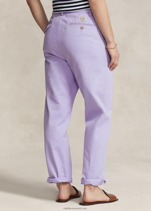 Ralph Lauren unisex whitman lõdvestunud istuvusega plisseeritud chino püksid PR0V88 taeva lavendel