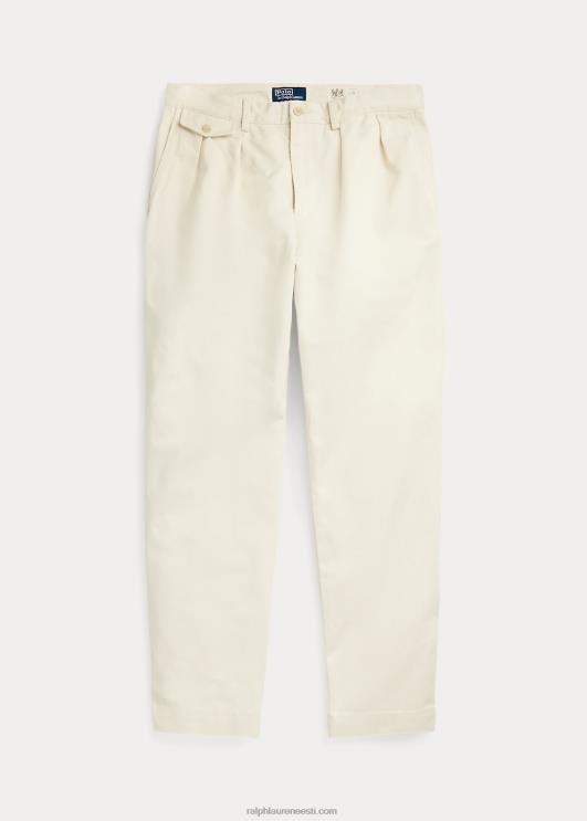Ralph Lauren unisex whitman lõdvestunud istuvusega plisseeritud chino püksid PR0V89 talvekreem