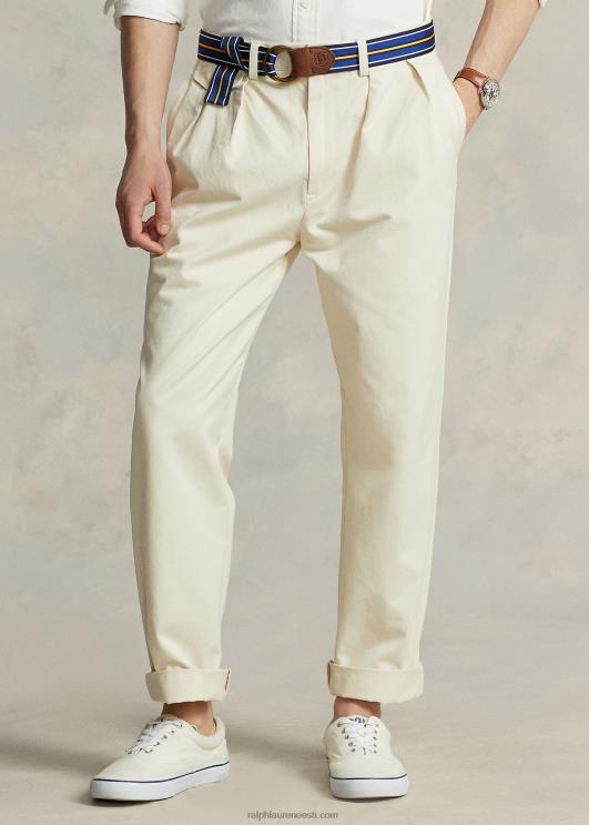 Ralph Lauren unisex whitman lõdvestunud istuvusega plisseeritud chino püksid PR0V89 talvekreem