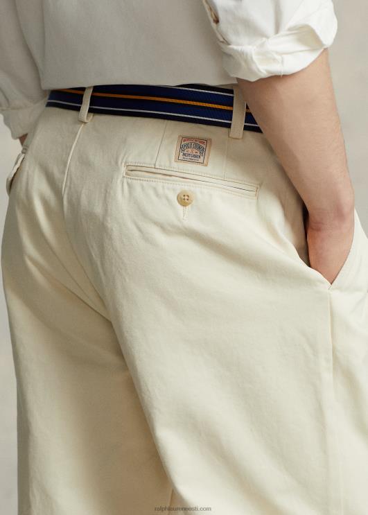 Ralph Lauren unisex whitman lõdvestunud istuvusega plisseeritud chino püksid PR0V89 talvekreem