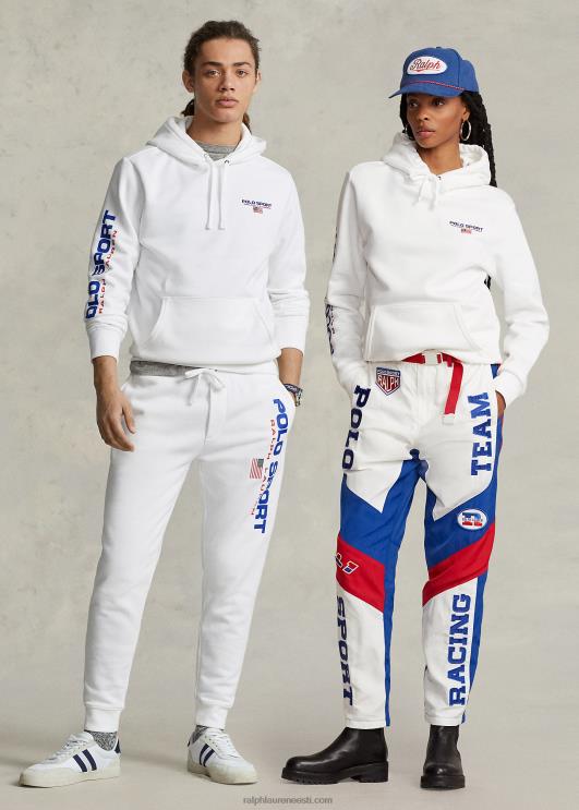 Ralph Lauren unisex polo sport fliisist kapuuts PR0V3421 valge