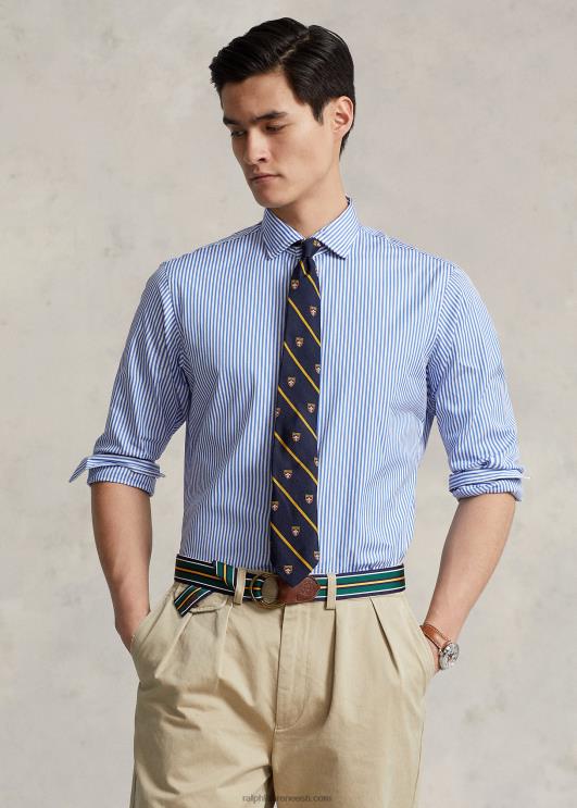 Ralph Lauren unisex custom fit triibuline poplinsärk PR0V123 sinine/valge