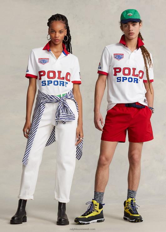 Ralph Lauren unisex klassikaline sobiv polo sportvõrgust ragbi särk PR0V971 klassikaline oxfordi valge