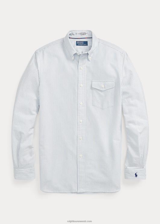 Ralph Lauren unisex kohandatud sobivusega triibuline oxfordi särk PR0V137 sinine/valge