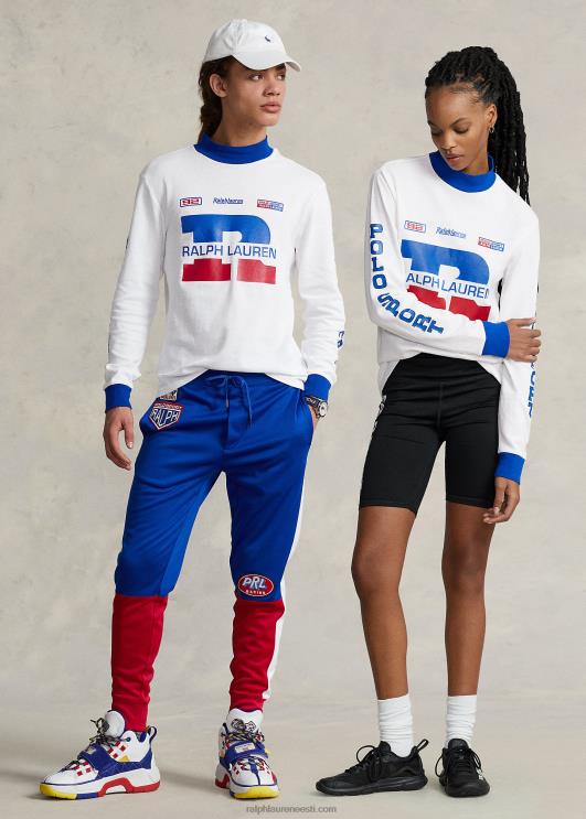 Ralph Lauren unisex logoga vahvlikootud mockneck särk PR0V3426 valge