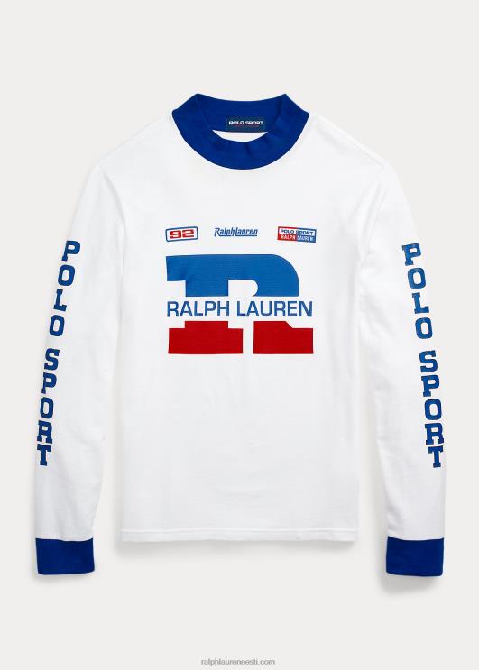 Ralph Lauren unisex logoga vahvlikootud mockneck särk PR0V3426 valge