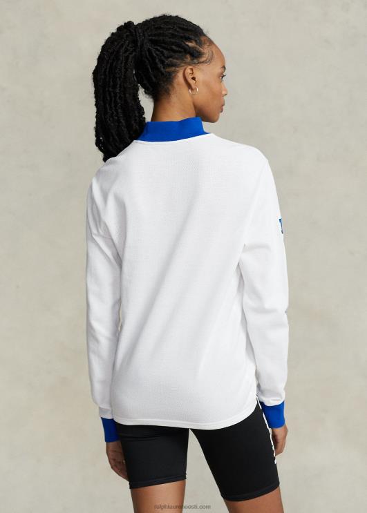 Ralph Lauren unisex logoga vahvlikootud mockneck särk PR0V3426 valge