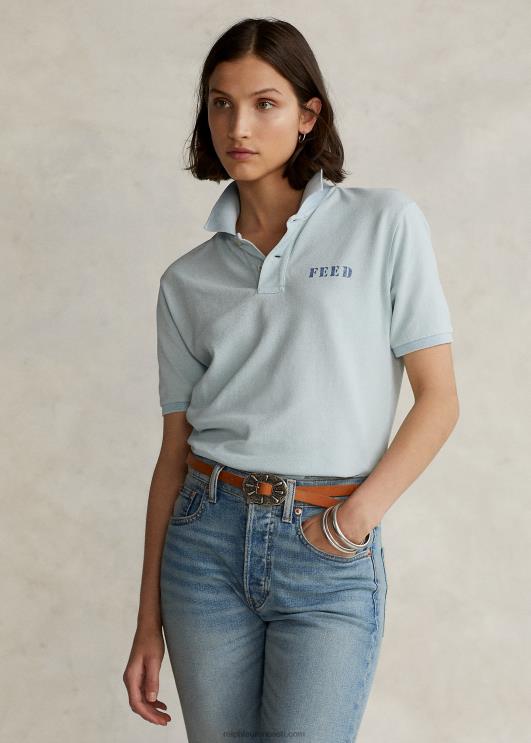 Ralph Lauren unisex polo x feed polosärk PR0V1143 kerge indigo