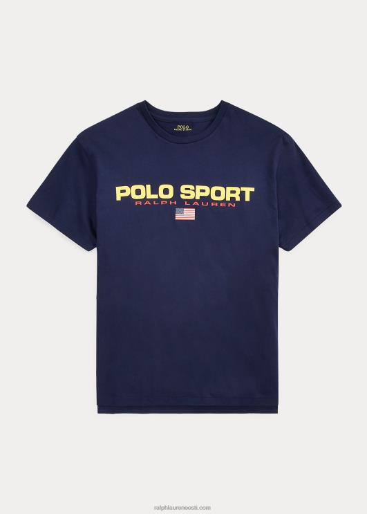 Ralph Lauren unisex klassikaline polo sport trikoo T-särk PR0V3413 kruiisilaevastik