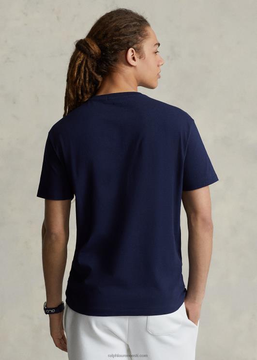 Ralph Lauren unisex klassikaline polo sport trikoo T-särk PR0V3413 kruiisilaevastik