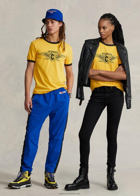 Ralph Lauren unisex kohandatud slim fit jersey graafiline T-särk PR0V904 kollane torm